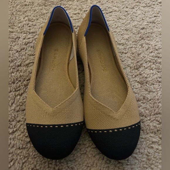 Rothy's Shoes - Rothys The Flat Nude/Black 6.5 Like New